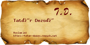 Tatár Dezső névjegykártya